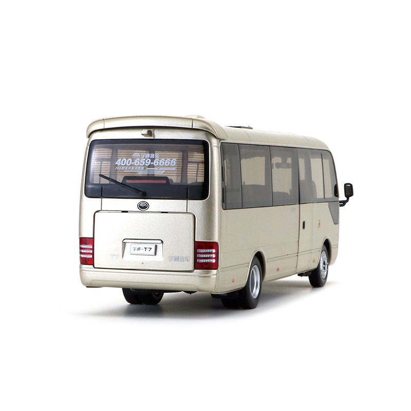 132原厂宇通t7高档商务车巴士模型