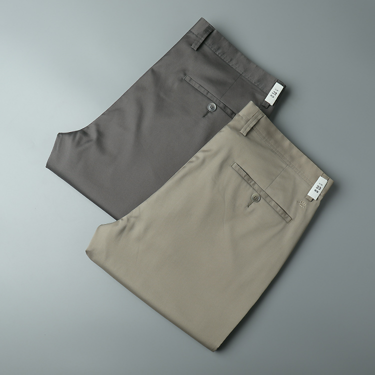 外贸尾单剪标天丝超薄休闲裤男夏季速干透气男裤修身薄款弹力长裤