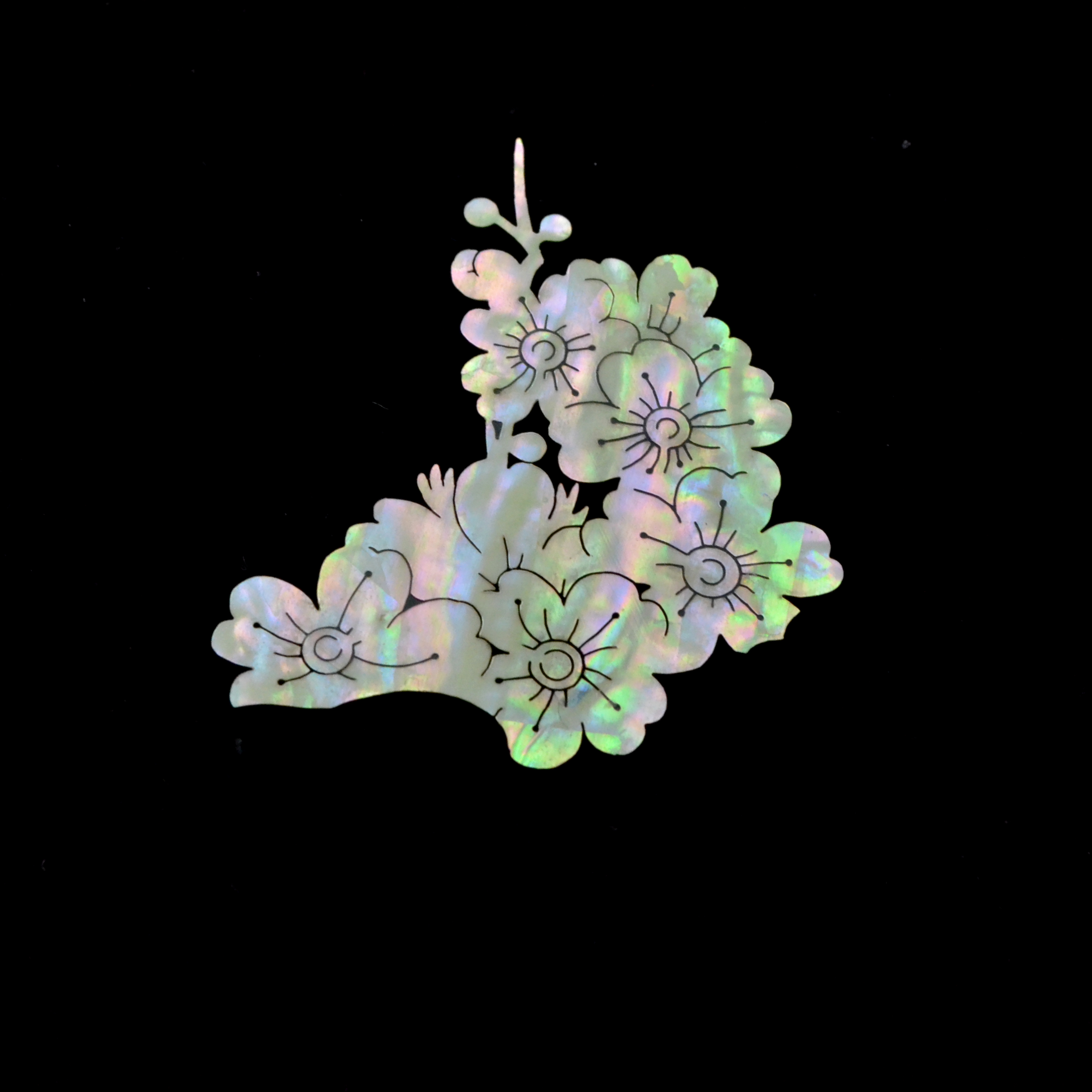 材料螺钿片贝壳拼花手机机壳古筝乐器首饰盒镶嵌漆器