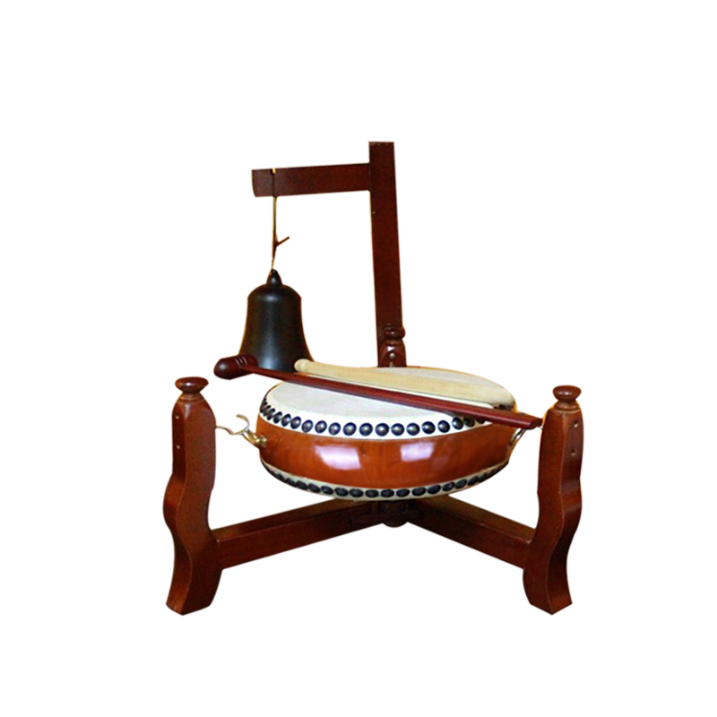 佛教佛具铃鼓架寺庙法器乐器帝钟架实木折叠立式堂鼓