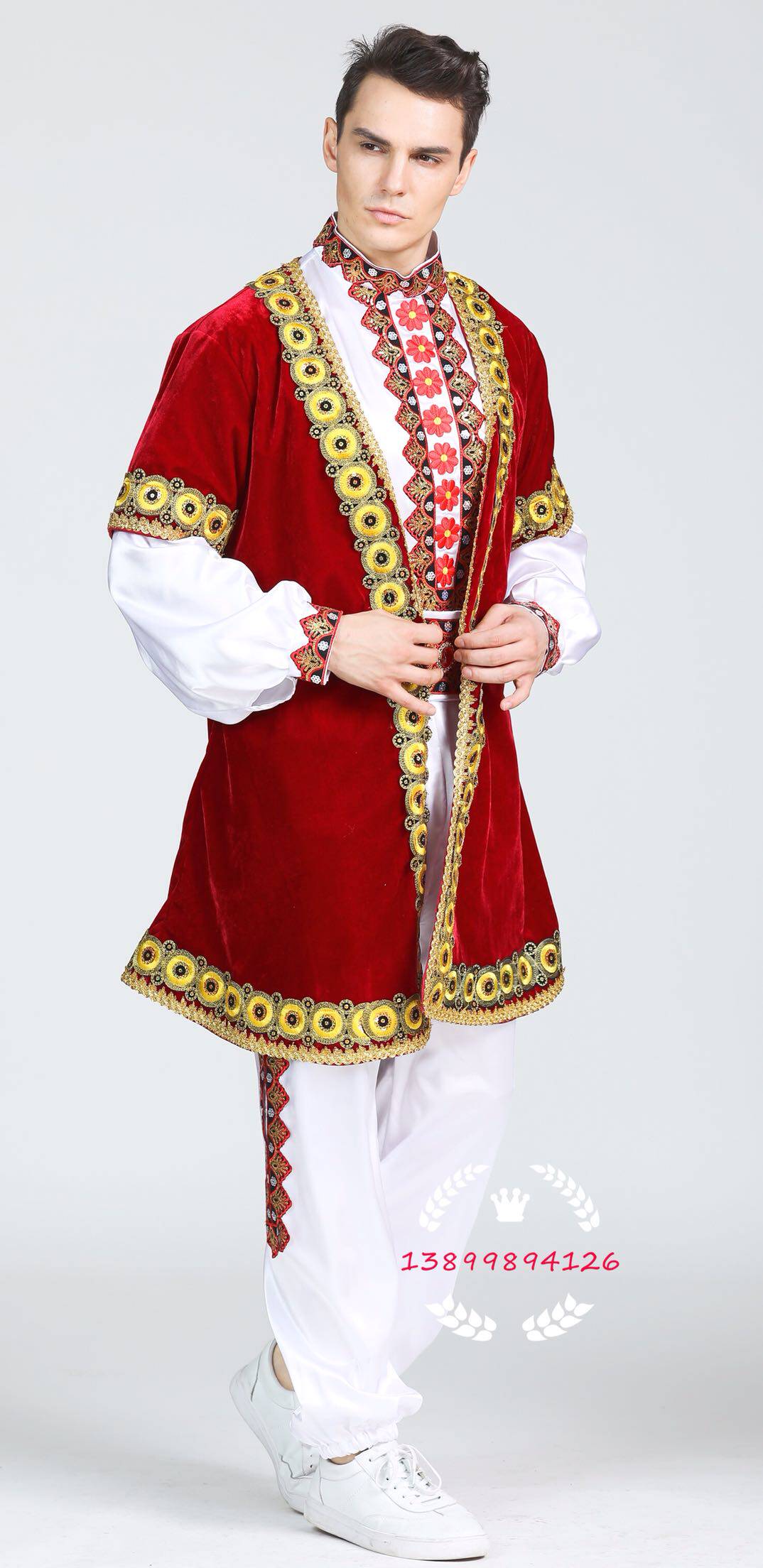 服装新疆男士马甲民族服装哈萨克民族民族舞舞蹈演出其他民族服装