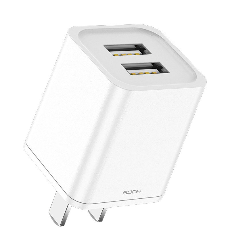 rock苹果x充电器头iphone6s快充7安卓usb插头多口2a平板ipad华为p30