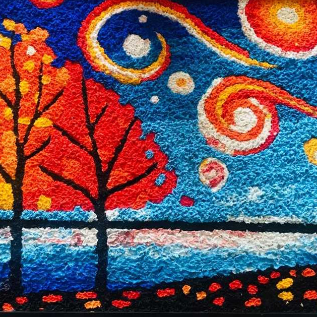 新品diy材料美术手工减压纸浆图案古典美景沙画