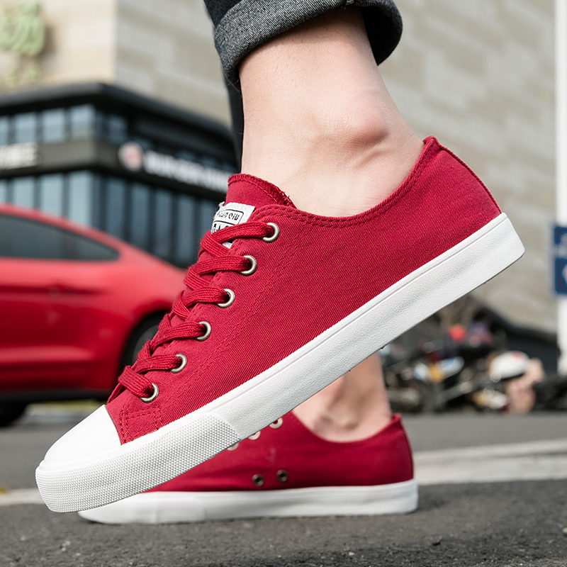 环球帆布鞋男新款平底布鞋男鞋低帮休闲鞋潮流板鞋百搭男士鞋秋季