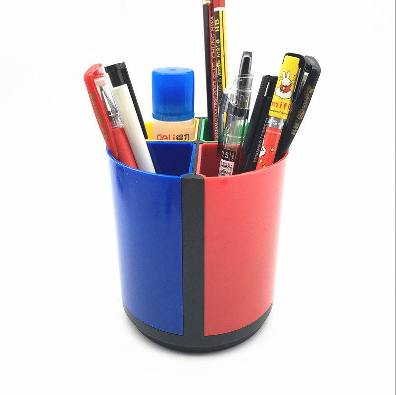 笔筒永益圆形办公文具多功能创意多彩桌面收纳筒笔座笔筒