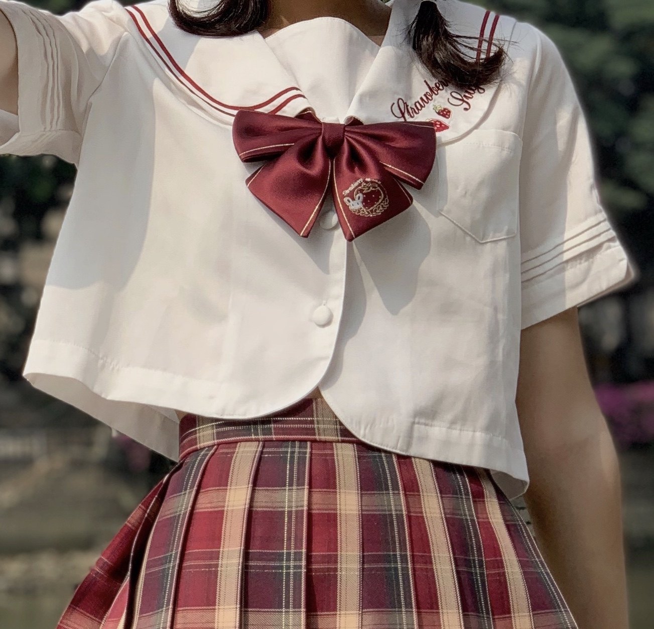 现货贩售可爱jk动物园25号领结原创金线斜角jk