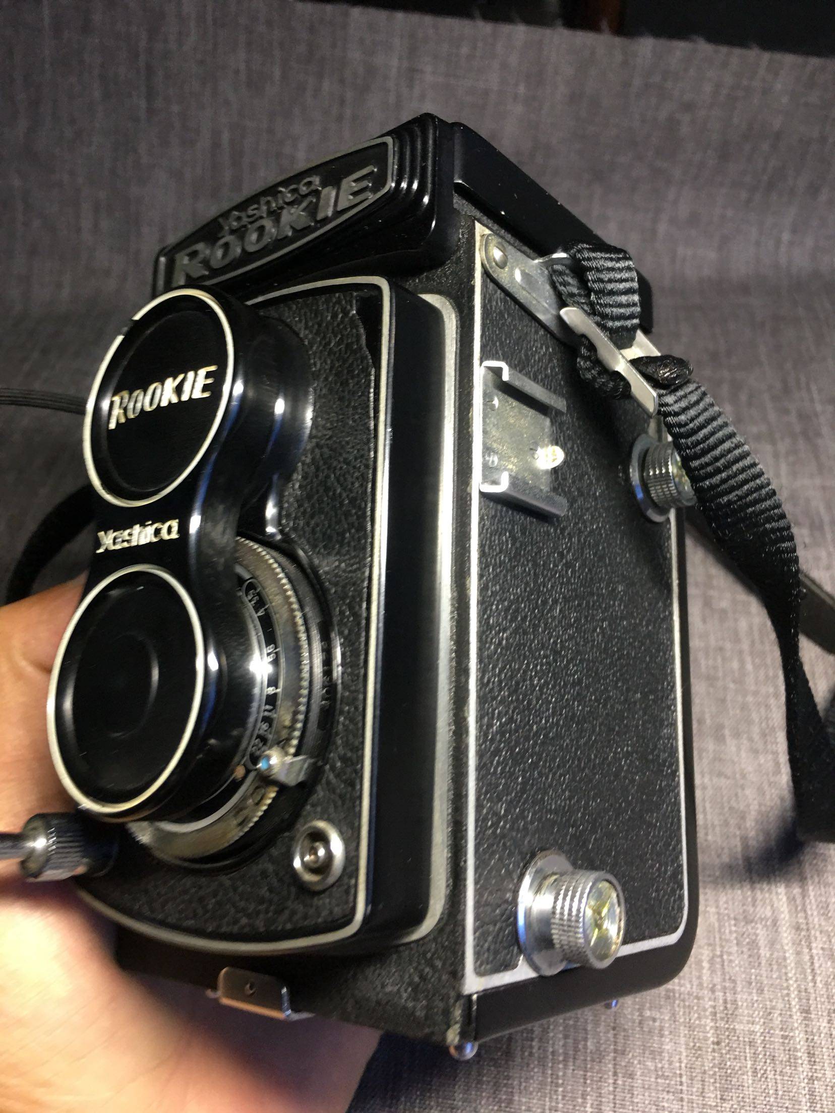 yashica雅西卡rookie120双反胶片胶卷功能复古中古黑色金属旁轴相机