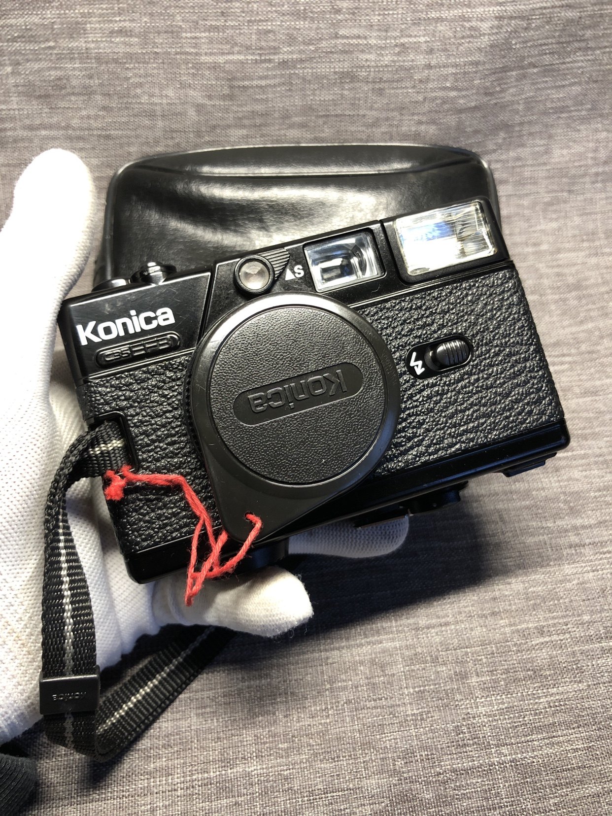 konica柯尼卡c35ef3胶卷胶片菲林中古复古机械定焦黑色旁轴相机