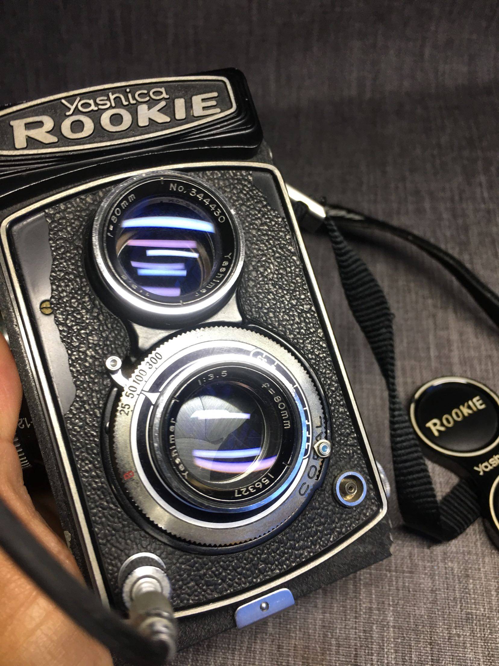 yashica雅西卡rookie120双反胶片胶卷功能复古中古黑色金属旁轴相机