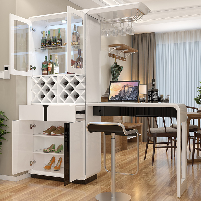 现代简约家用客厅烤漆吧台酒柜间厅柜屏风玄关隔断柜靠墙酒吧柜