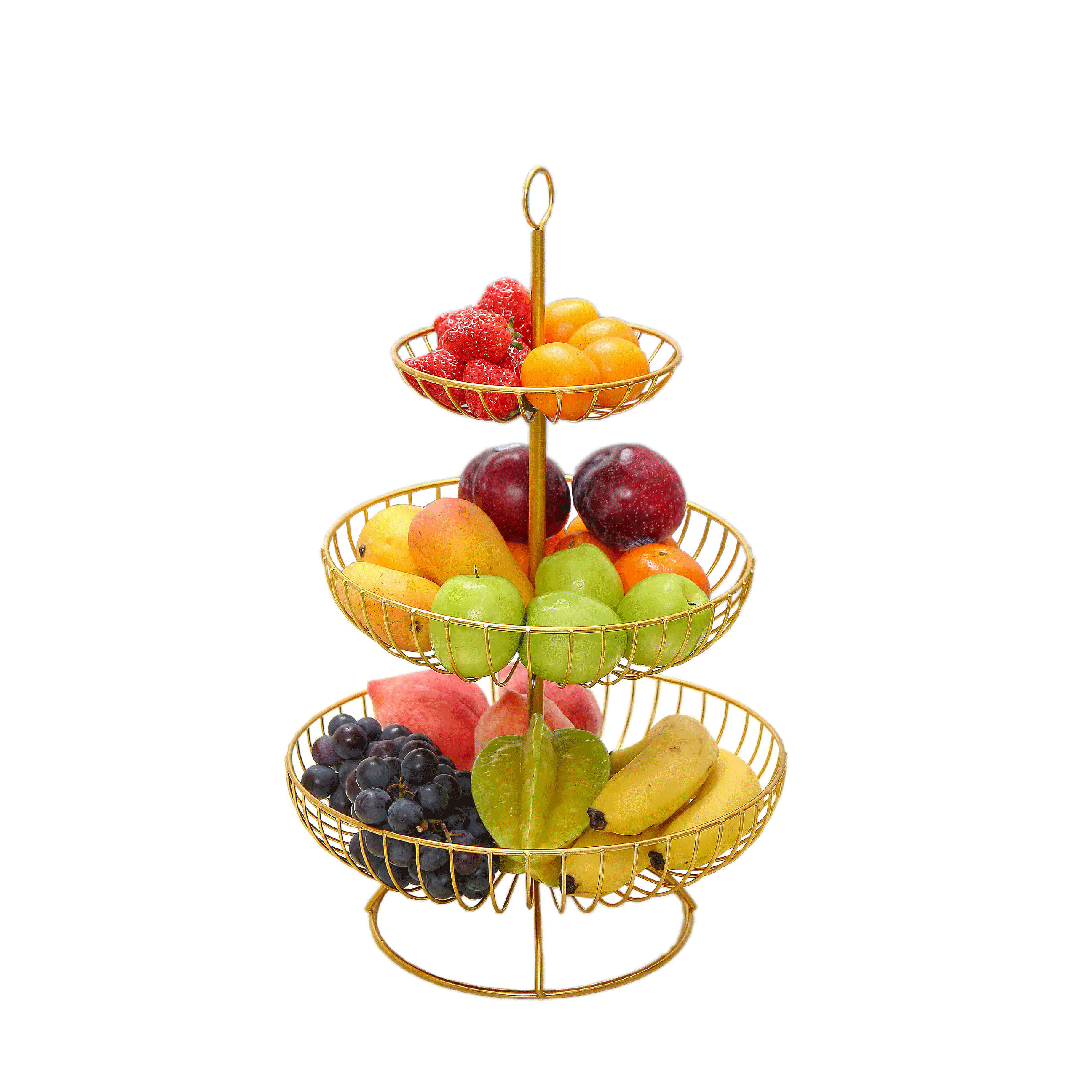 北欧水果盘客厅家用三层水果盆现代创意多层水果架小精