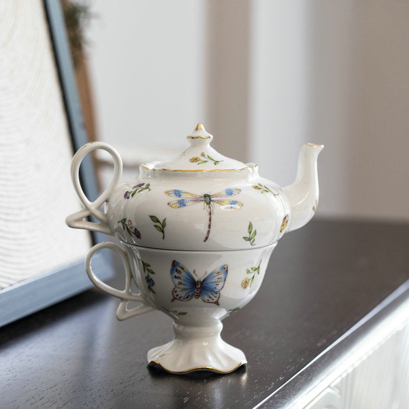 zjhome出口单宫廷复古描金咖啡壶茶壶套装下午茶具轻奢子母壶