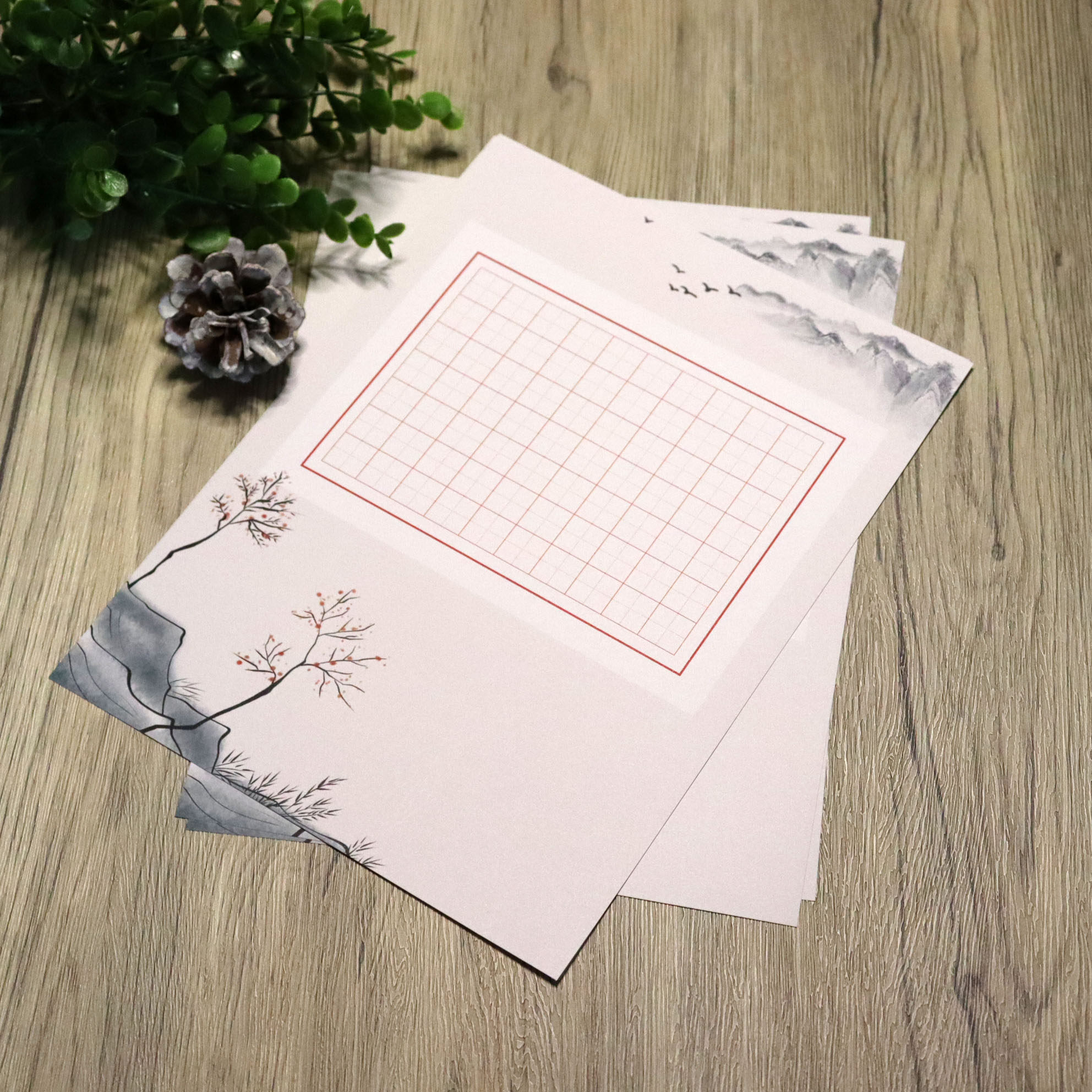 中国国风a4硬笔书法作品小学生钢笔练习创作比赛书法用纸