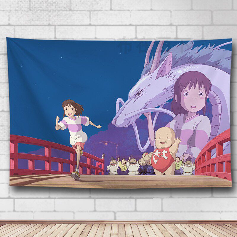 墙布装饰床头动漫日式挂毯布墙布背景挂布千与千寻挂毯