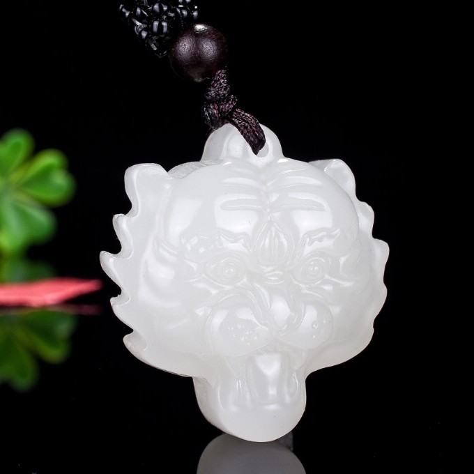 挂件男女玉坠和田玉兽头吊坠虎头玉挂项坠项链颈饰