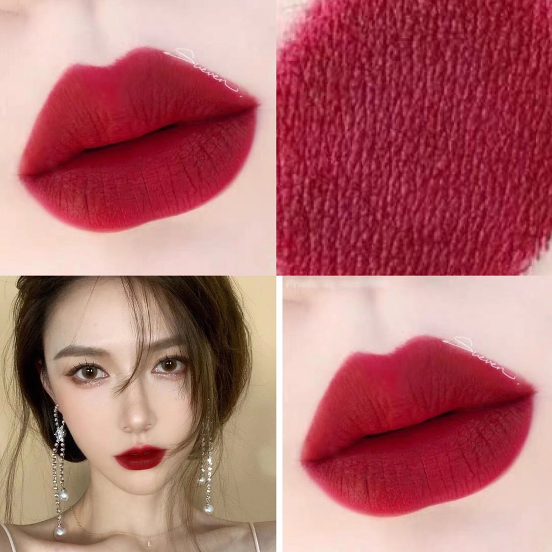 超火n37复古古红口红丝绒哑光持久不易脱色唇膏