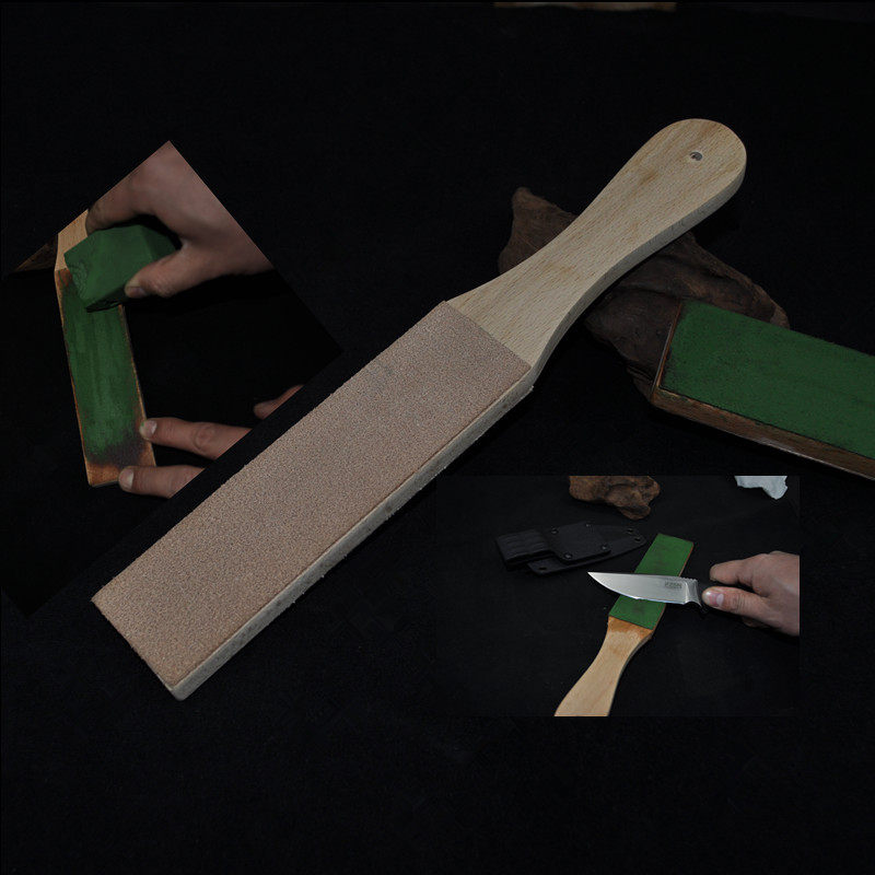 百浓psrk牛皮去毛刺磨刀板抛光镜面专用荡刀板 双面荡刀布更锋利