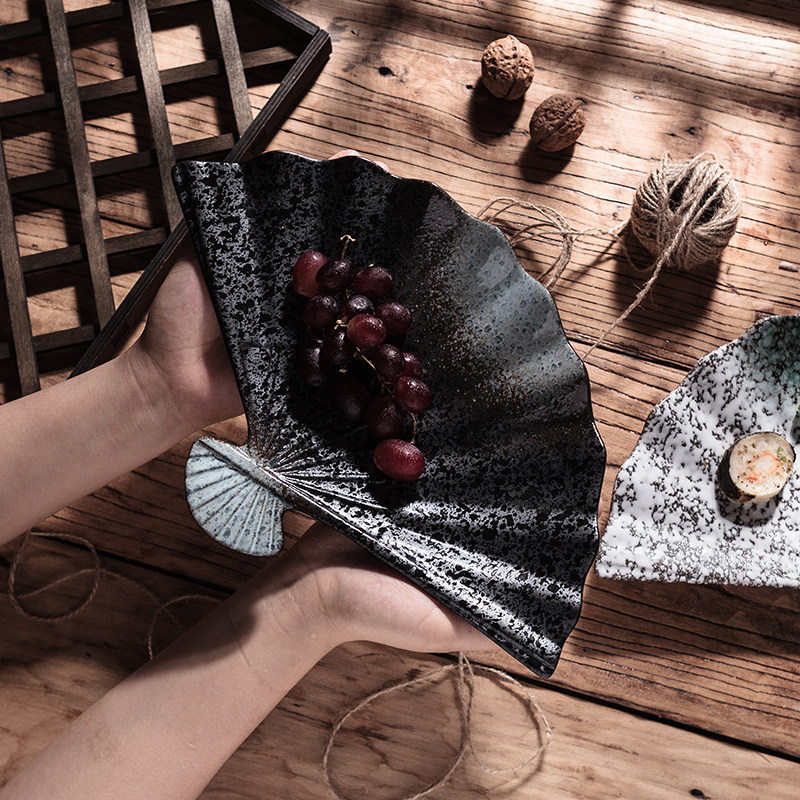 创意个性出口日韩扇形盘子酒店餐具家用菜盘异形盘