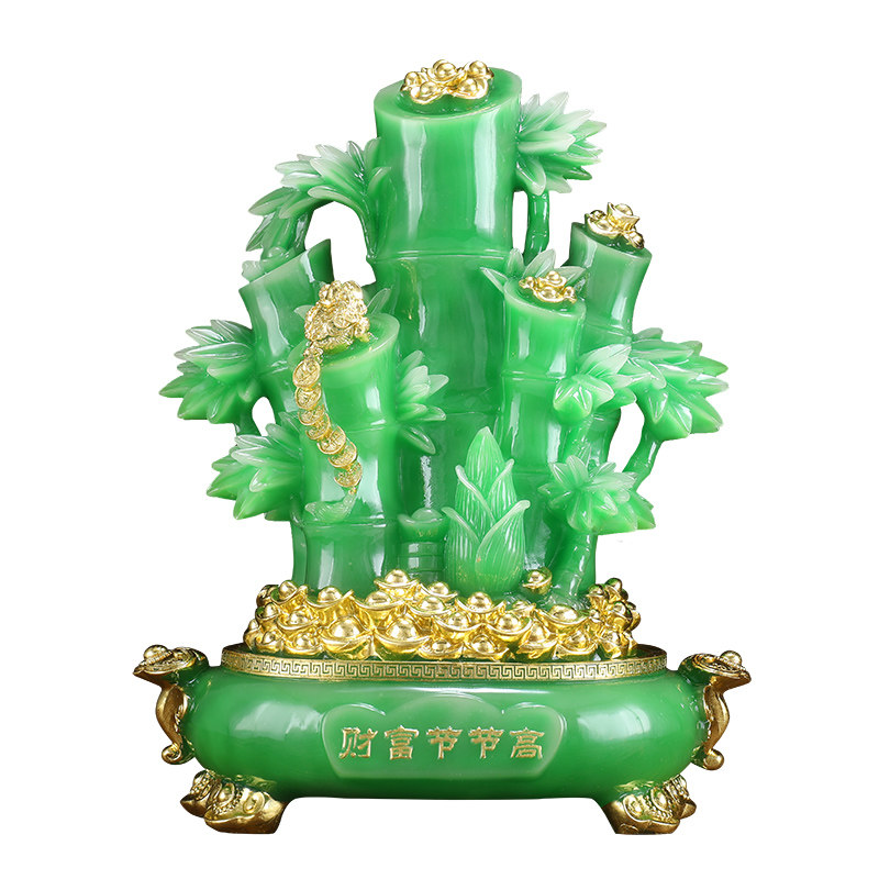 招财聚宝盆元宝财富节节高摆件仿真竹子家居风水客厅摆件