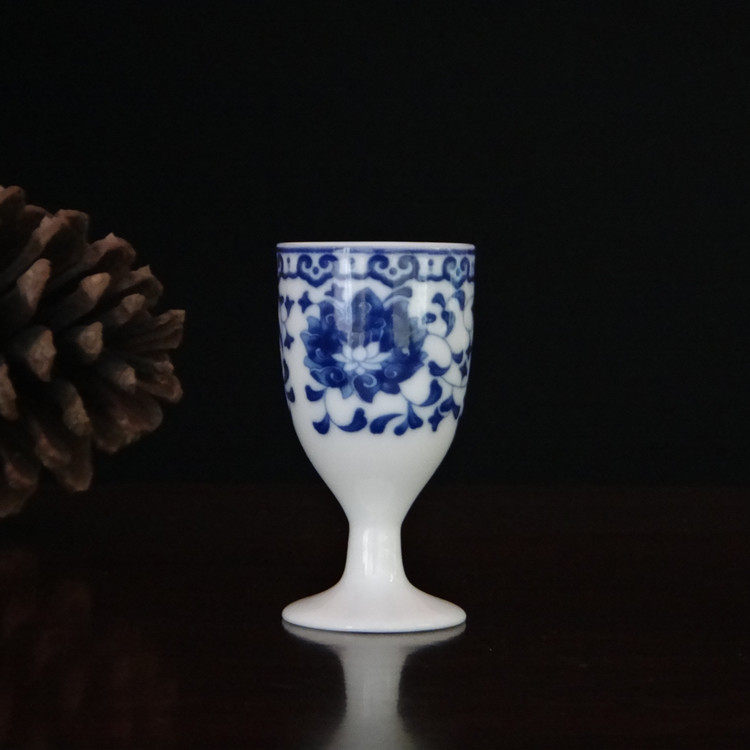 酒杯景德镇陶瓷瓷器一口五钱酒具酒盅青花瓷青花白酒杯酒杯