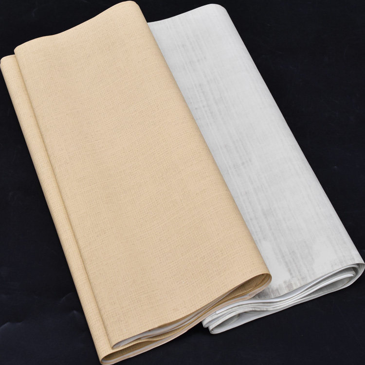 仿古书法宣纸檀皮手工四尺创作复古绢布条屏宣纸