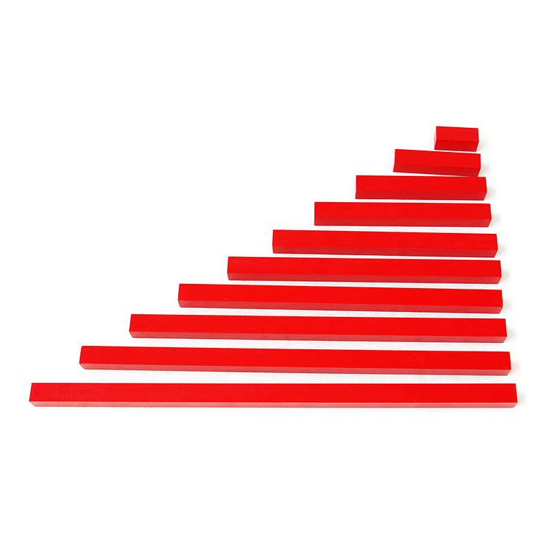 蒙氏感官教具蒙台梭利幼儿园montessori迷你小红棒长棒红棒基座