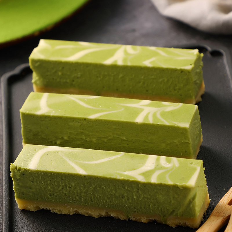 抹茶芝士条蛋糕零食网红甜点奶酪休闲点心早茶传统西式糕点