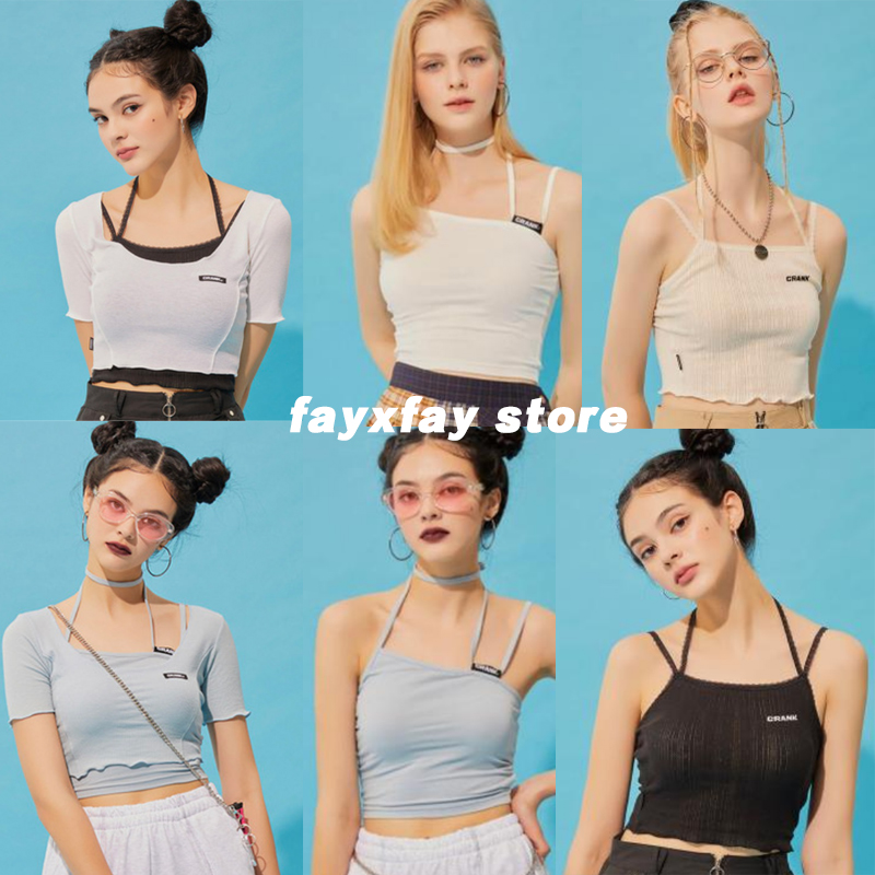 秒发 CRANK 2020夏季新品修身百搭活力网红ins低圆领设计T恤韩国