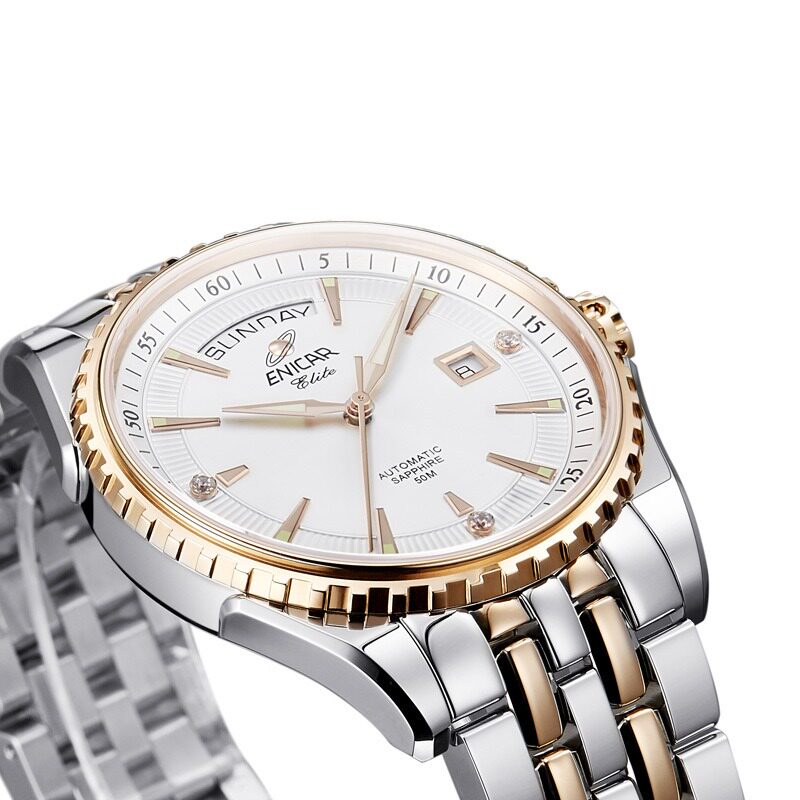 enicar3169手表钢带英纳格金钢带男表间机械自动机自动瑞士腕表