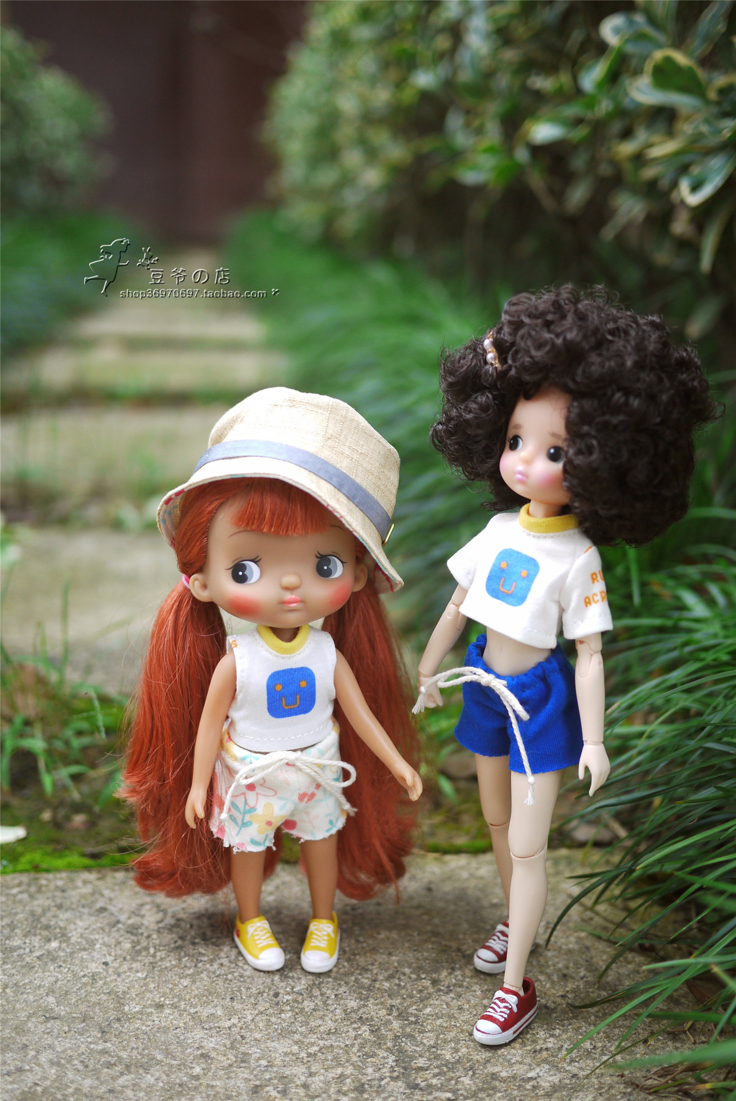 豆爷の店运动运动家家居短裤blythe小布胶皮娃bjd娃娃