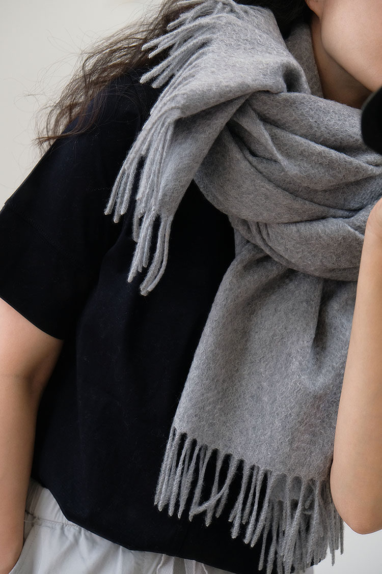 coshily高端欧洲新单小水纹纯羊羊绒女士冬季防寒围巾