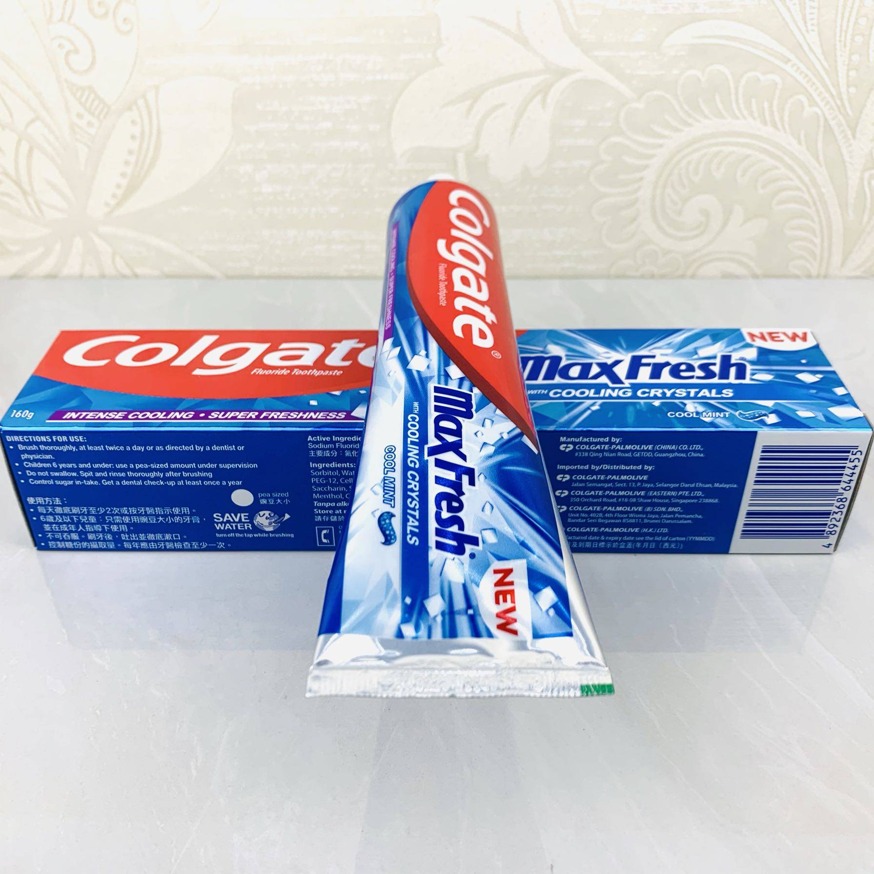 香港版清新牙齿洁白160g牙膏薄荷高露洁白清新超感牙膏