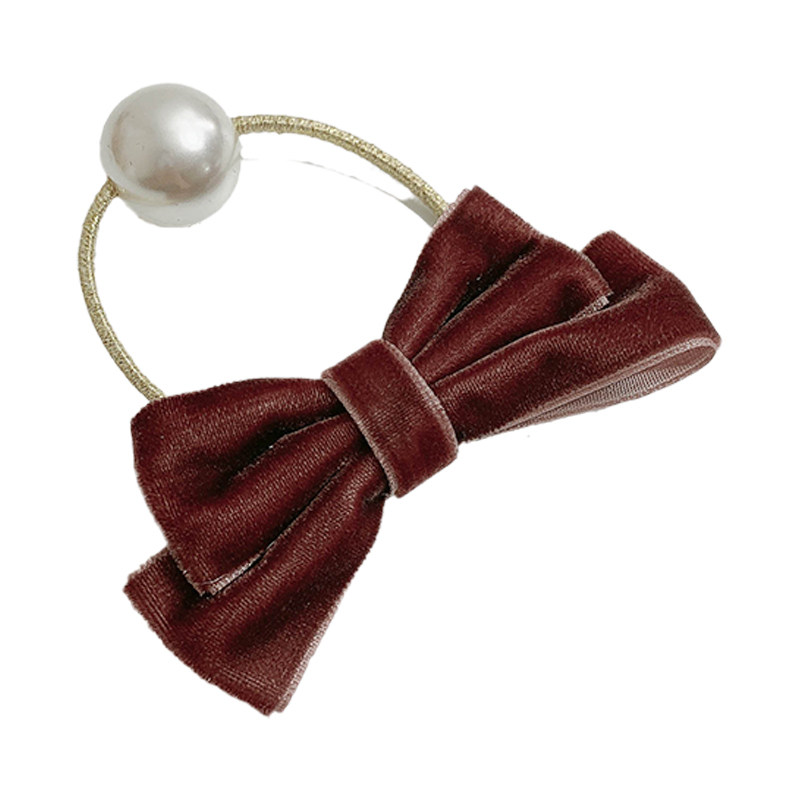 马尾日系软妹丝绒蝴蝶结珍珠珍珠马发圈双头绳发饰发饰