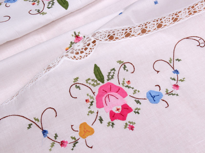 补花细线勾针手工十字绣桌布大处处理5547货号桌布