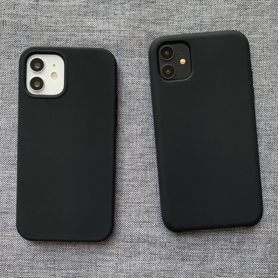 经典纯黑色适用12液态硅胶11promax苹果xxsxr手机壳6s冷淡风78
