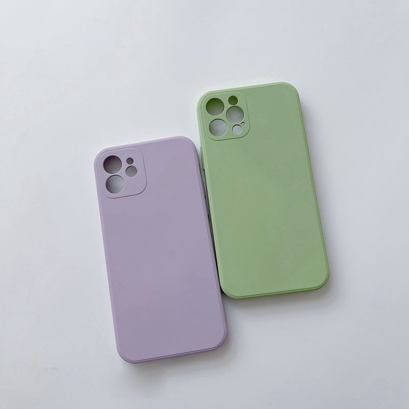 糖果色手机壳适用iphone11/pro/max液态硅胶xr/7plus直边8p苹果12