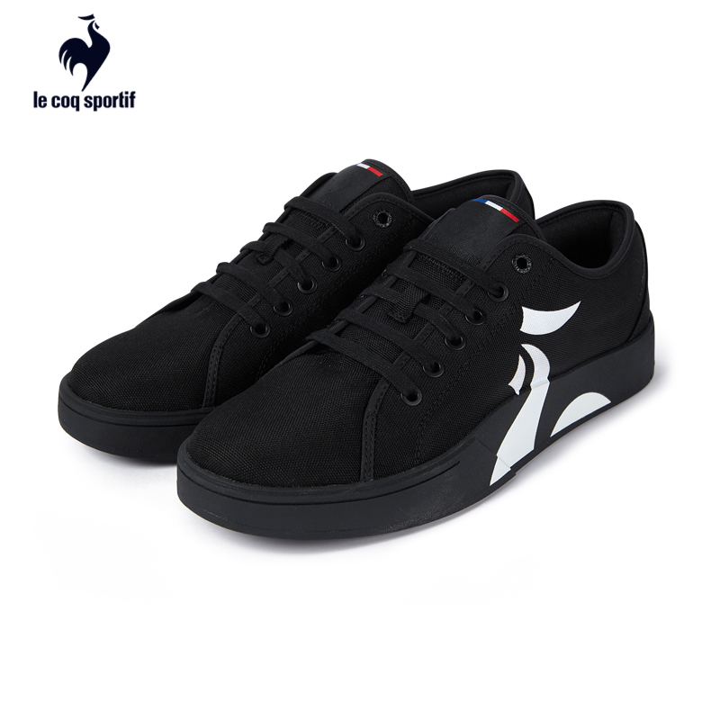 乐卡克情侣款帆布鞋秋季大logo黑色轻便低帮运动休闲鞋板鞋