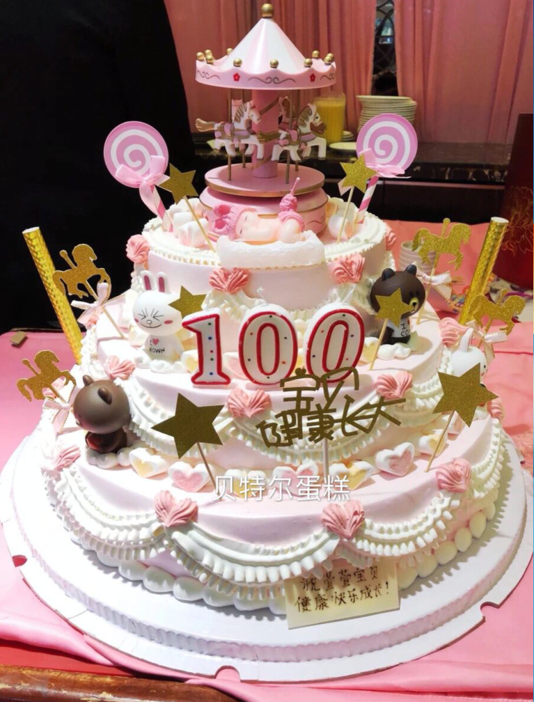 生日蛋糕上海派对周岁100天情景旋转木马宝宝同城派送新鲜生日蛋糕