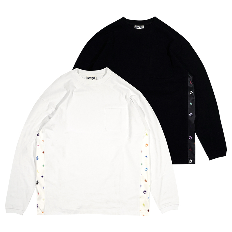 GRAF原创品牌黑白拼接满版印花G-Monogram不同面料落肩重磅长袖