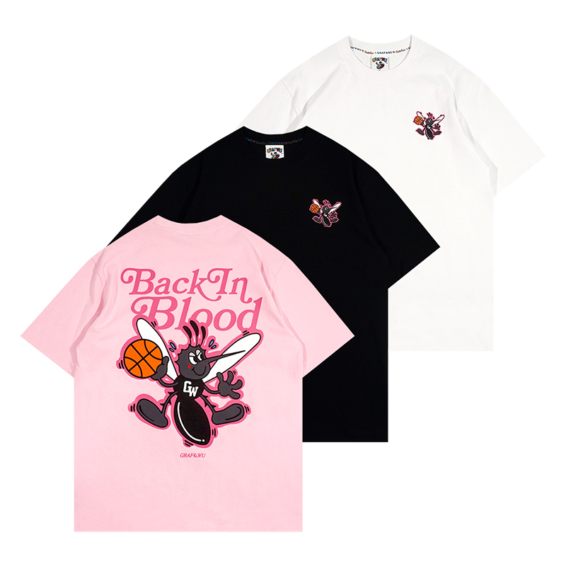 GRAF原创品牌Moskiki美式卡通蚊子BackInBlood血债血还超重磅短袖
