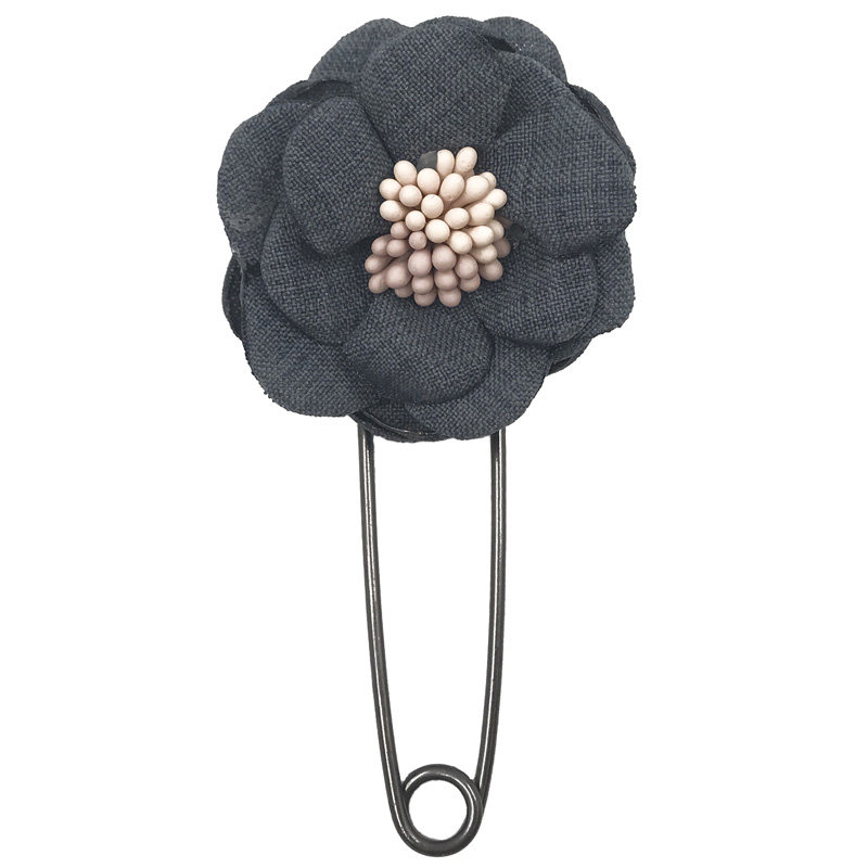 多色可选布艺花朵胸针胸花女士外套别针山茶胸针