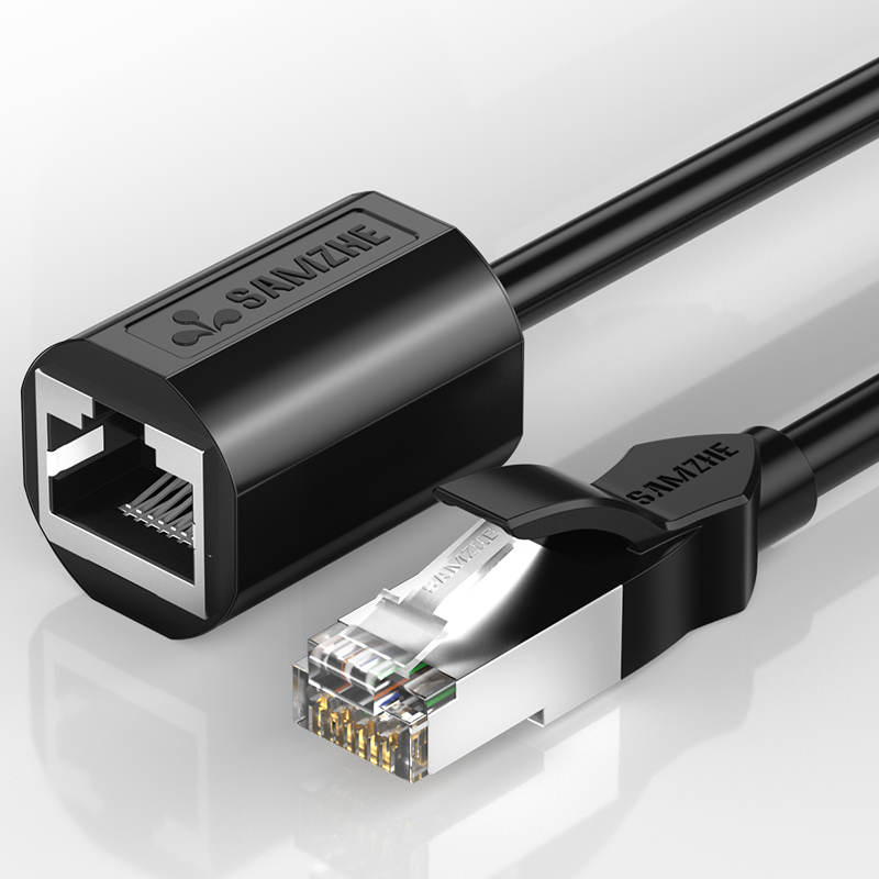 山泽 网线延长线rj45电脑宽带延长接头6类纯铜公对母网络连接器线