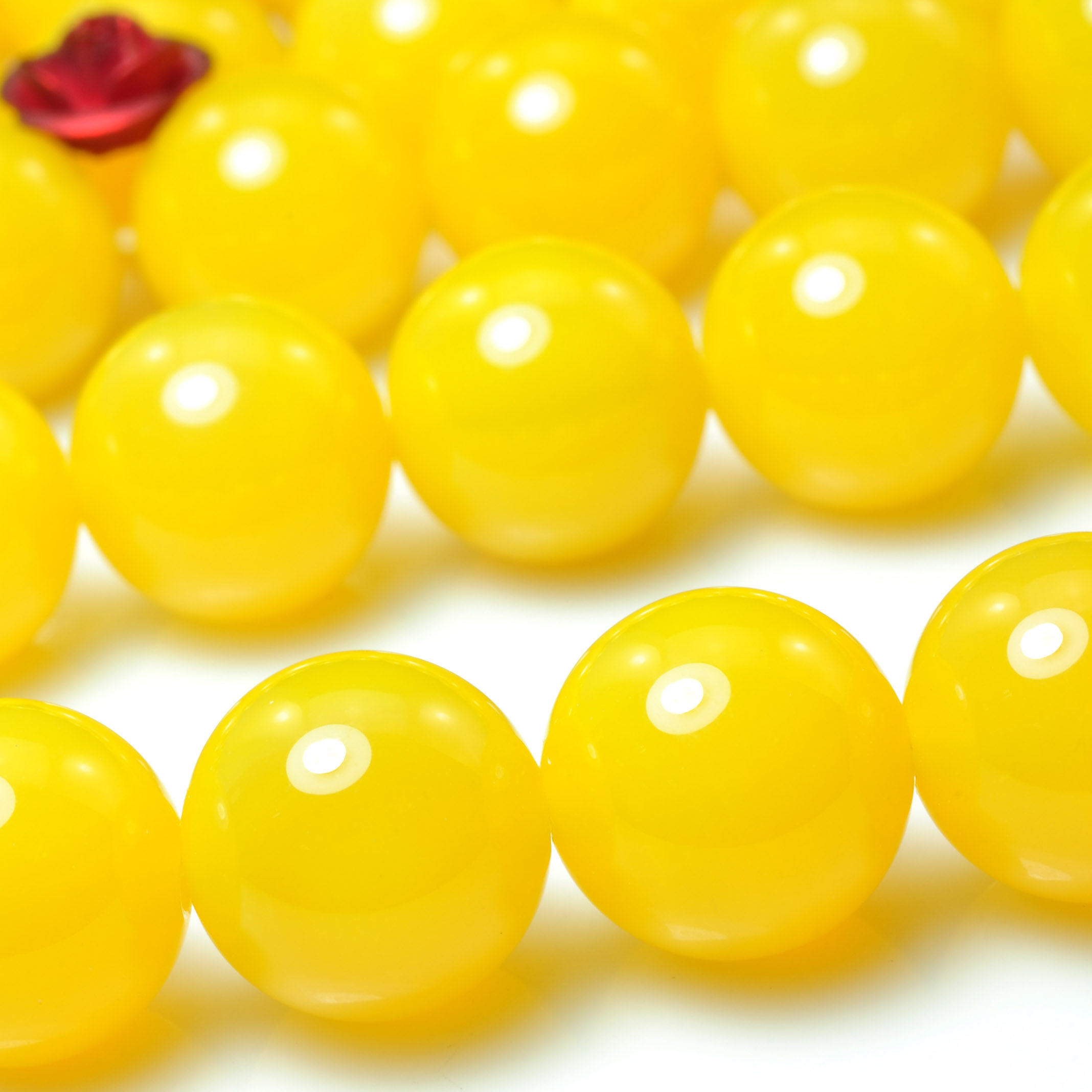 diy手工珠子散珠串珠饰品手链项链耳环 黄玛瑙 光面 圆珠