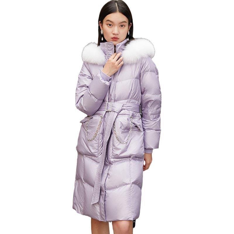 5件57折起veromoda冬季小香风狐狸毛泡芙长款羽绒服羽绒服