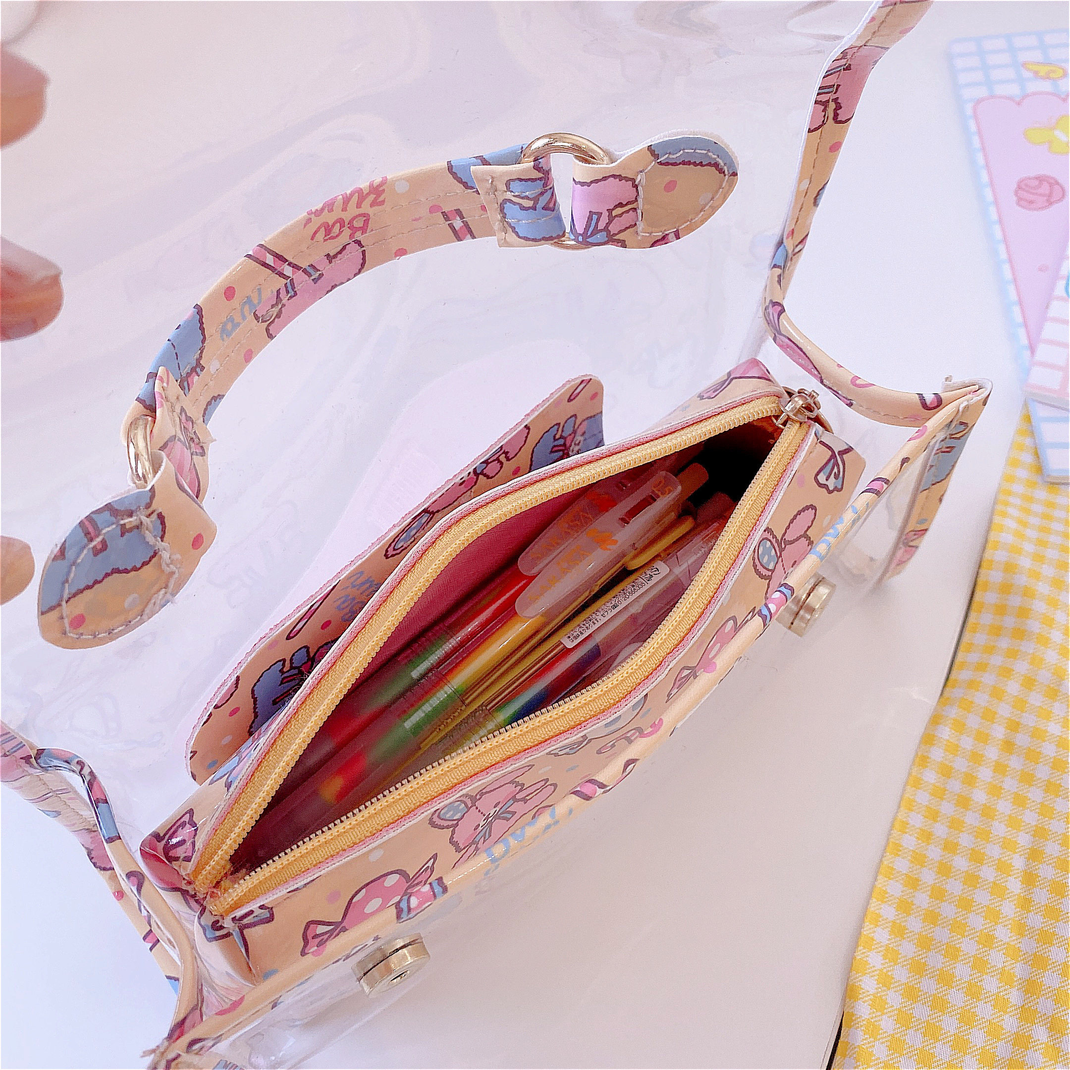 日系少女可爱可爱兔兔兔简约ins铅笔收纳盒笔袋笔袋