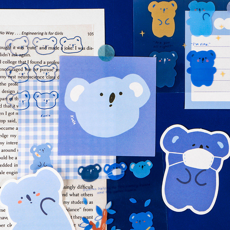 白糖杂货拥抱地球贴纸便签套装可爱卡通小动便签本