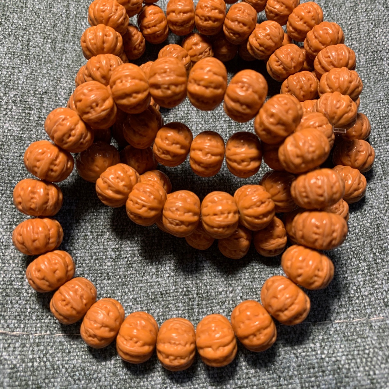 手串猴头核桃雕刻八棱小核桃正圆矮桩文玩男女手串