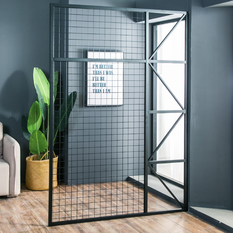 客厅铁艺隔断屏风简约现代工业风储物柜玄关座屏