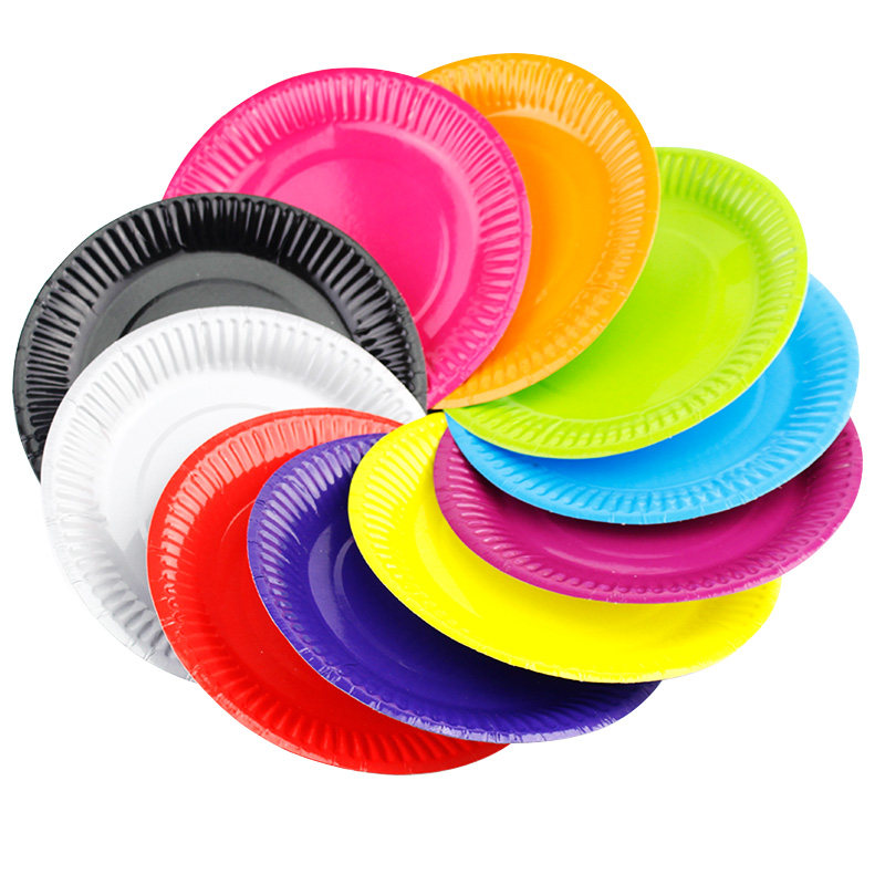 纸盘彩色7寸9寸幼儿园手工课盘子创意儿童diy白模填色