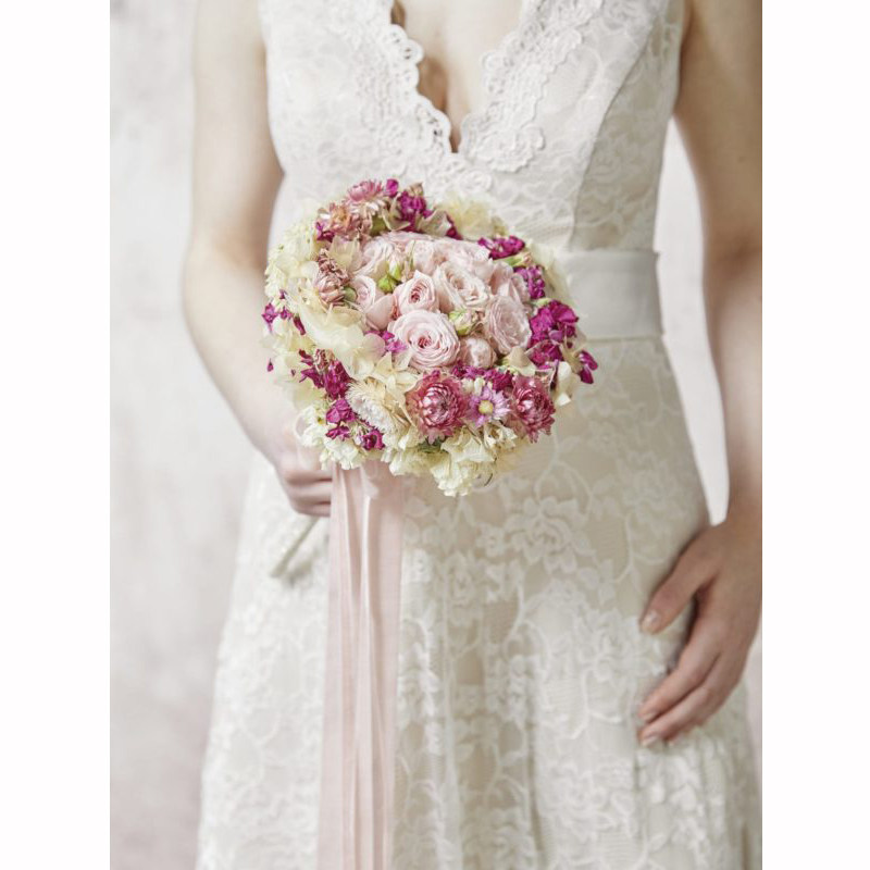 花托手捧奥赛直柄6个婚庆花泥新娘花花花托